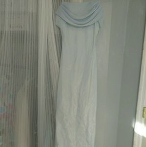 Blue long slim dress
